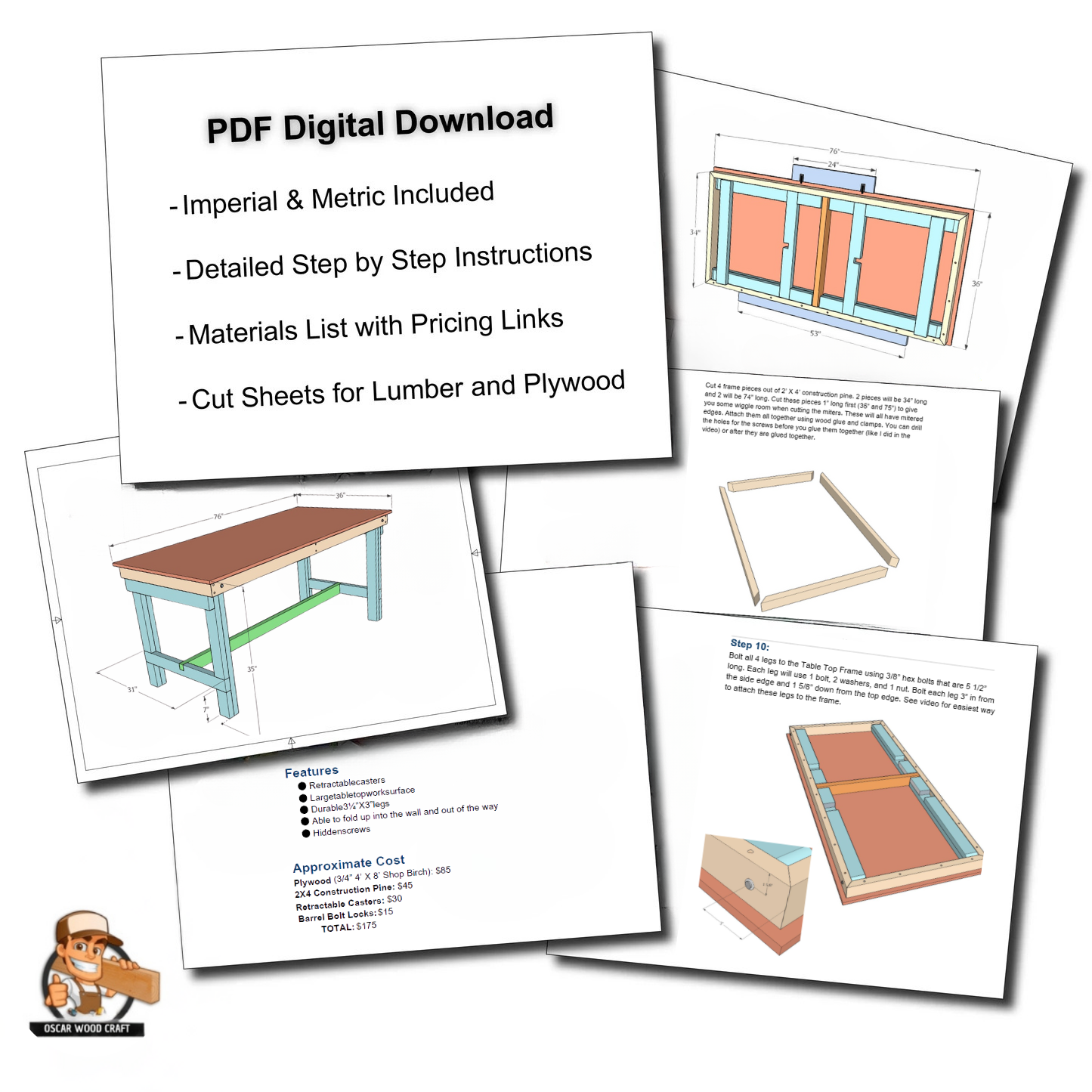 Wall-Mounted Folding Workbench Plans - Written and Video